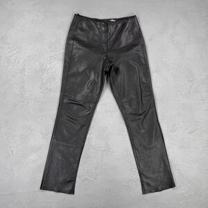 Vintage Wilsons Maxima Black Leather  Straight Leg Pants Fit Women's 4